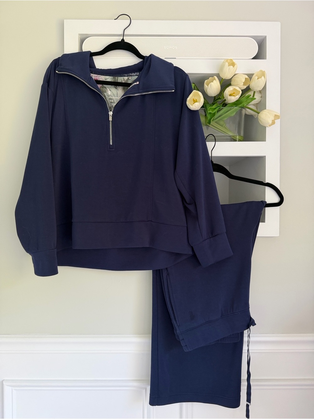 Tommy Bahama Women’s XL Navy 2 Piece Matching Set Quarter Zip Pants